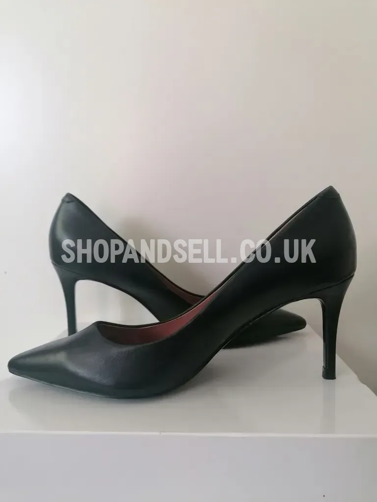 Next Forever Comfort Black Leather Stiletto Heels. Mid-heel height. Size 7UK/41EUR