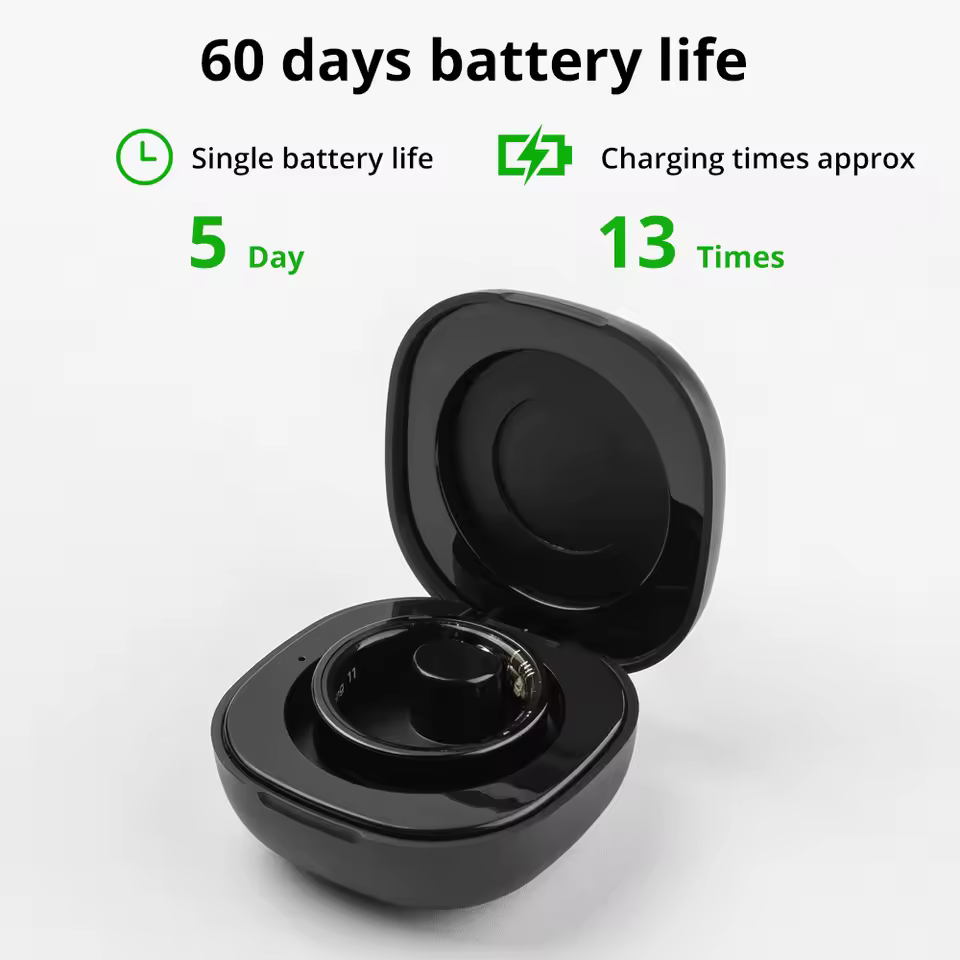 2024 COLMI R09 Smart Ring Men Women with Charging Case, Health and Sleep Monitor, Skin Temperature Monitor, 60 days battery life