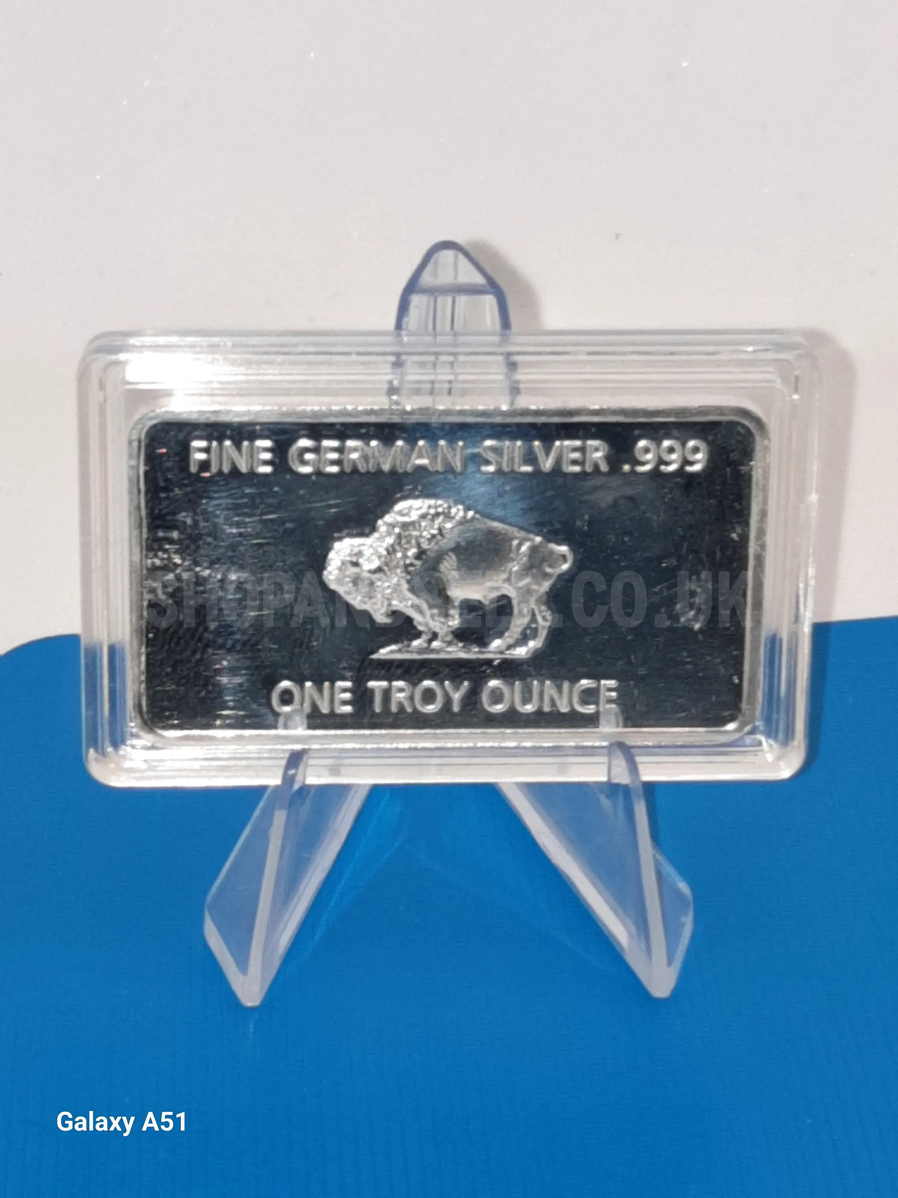 1 Ounce German Fine Silver .999 Plated Bullion Bar