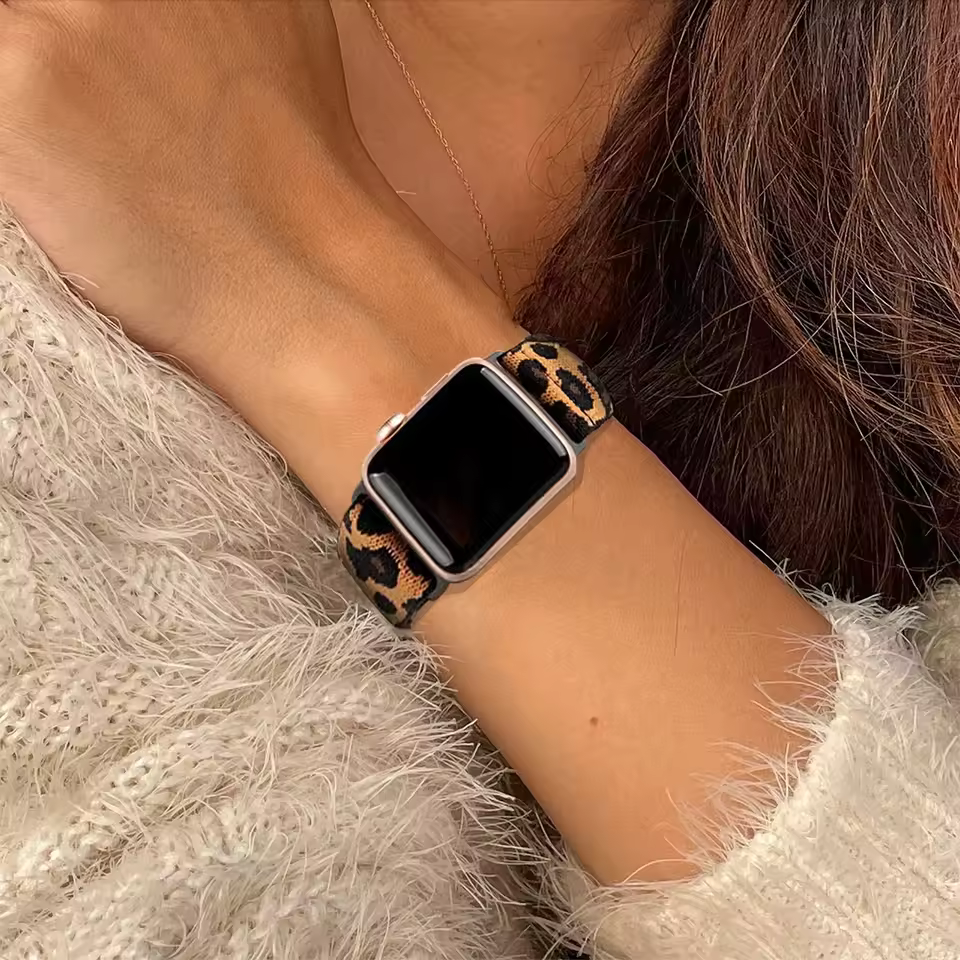 Leopard Stretchy Nylon Watch Band