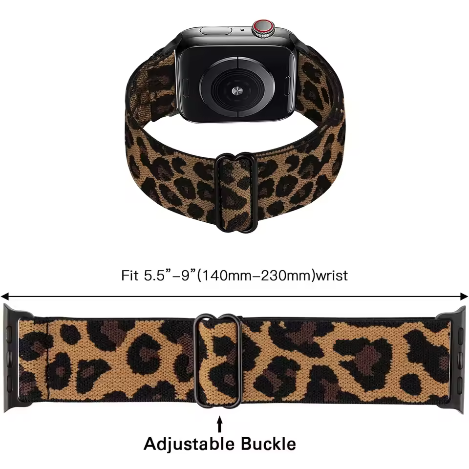 Leopard Stretchy Nylon Watch Band