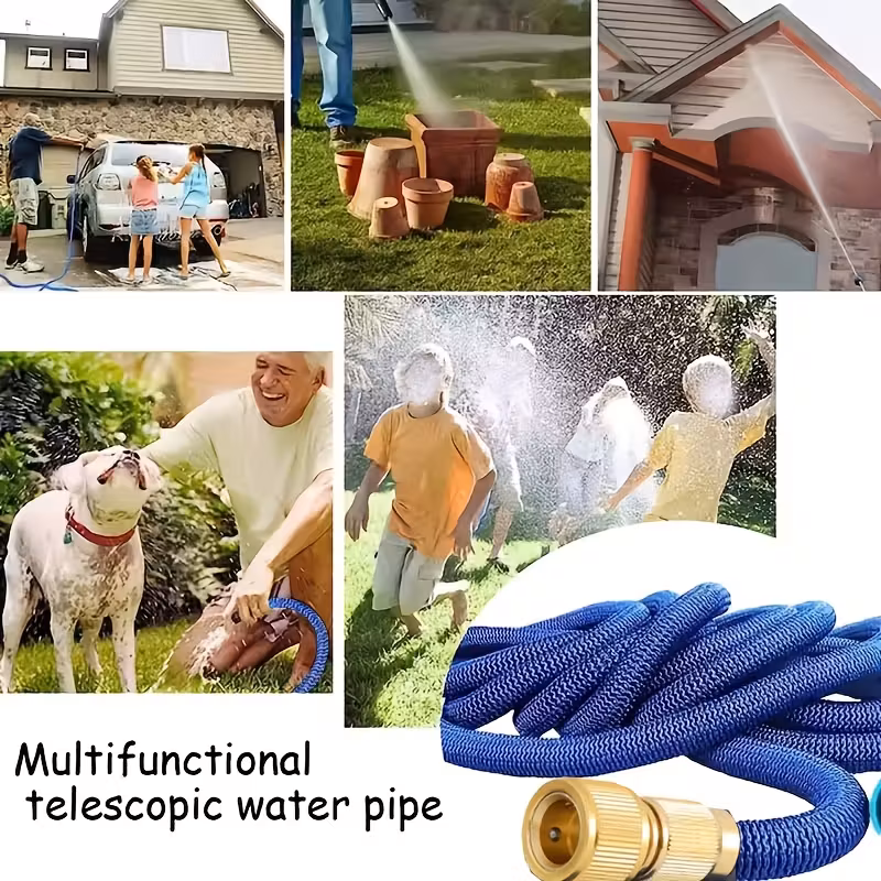 Expandable Garden Hose Set with High-Pressure Nozzle