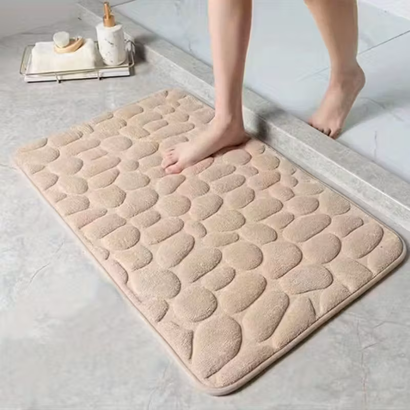 Stone-Pressed Bathroom Floor Mat