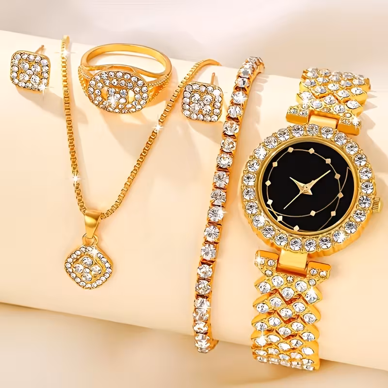 6-Piece Elegant Women's Quartz Wrist Watch Set