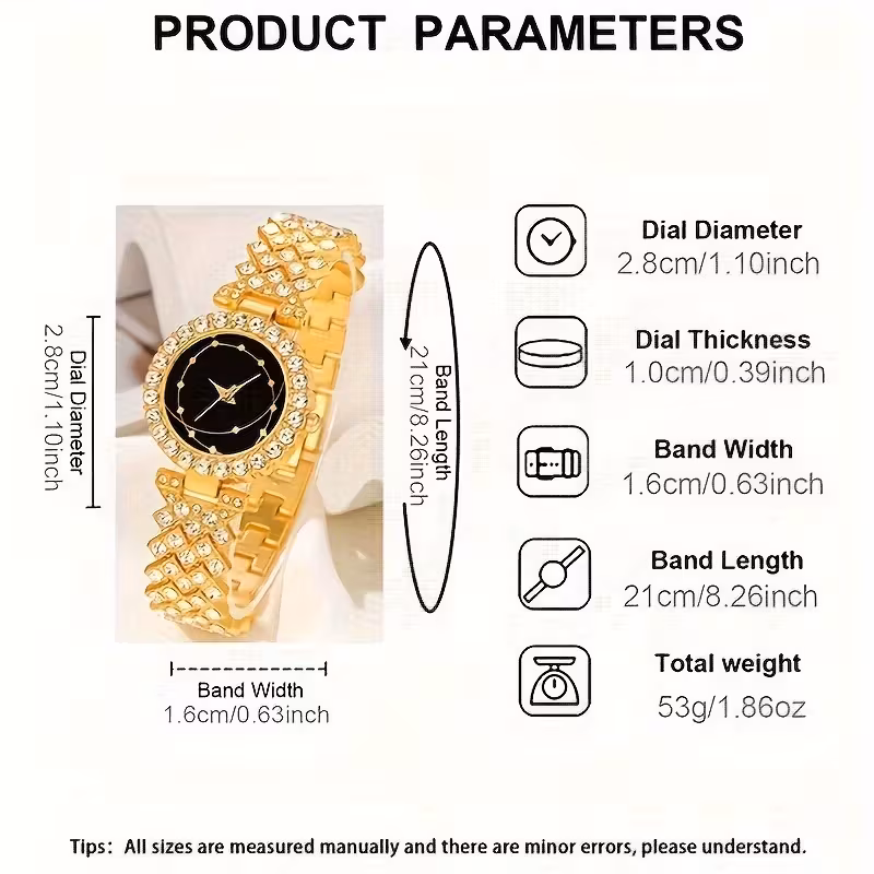 6-Piece Elegant Women's Quartz Wrist Watch Set