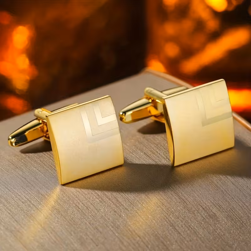 Pair of Laser-Engraved Geometric Square