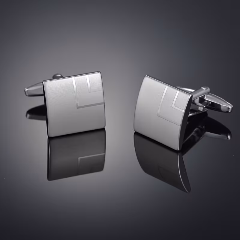 Pair of Laser-Engraved Geometric Square