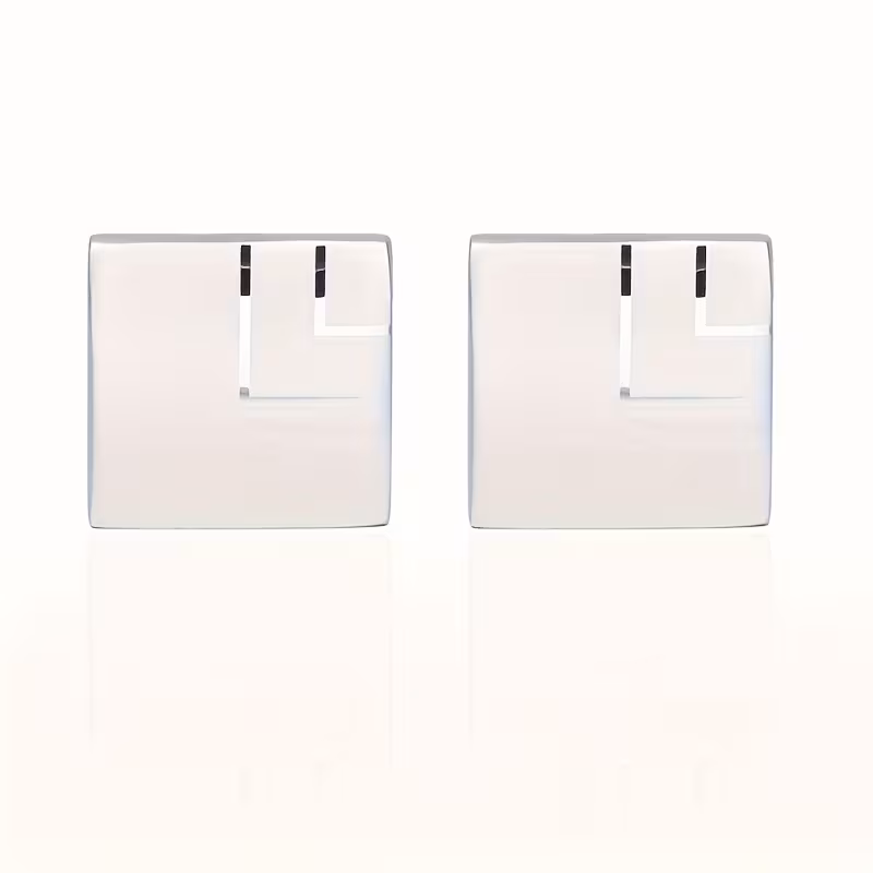 Pair of Laser-Engraved Geometric Square