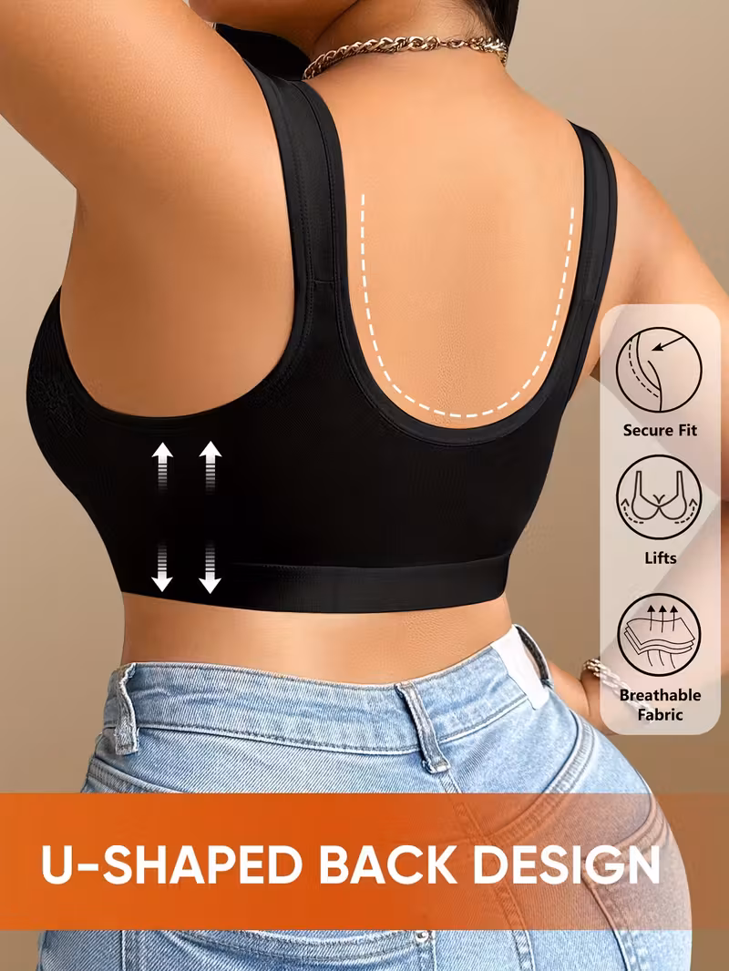 MIOTAN Plus Size Caramel Seamless Wireless Bra for Women