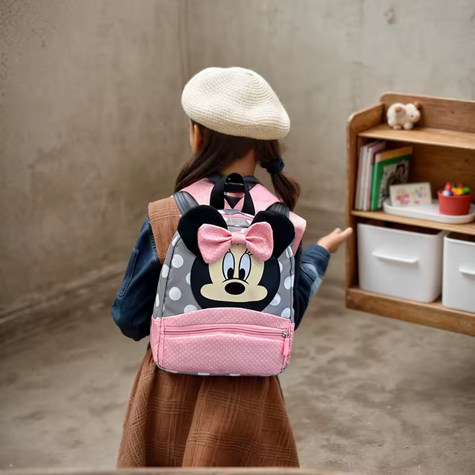 Disney New Backpack 2025 Minnie Schoolbag For Kids 