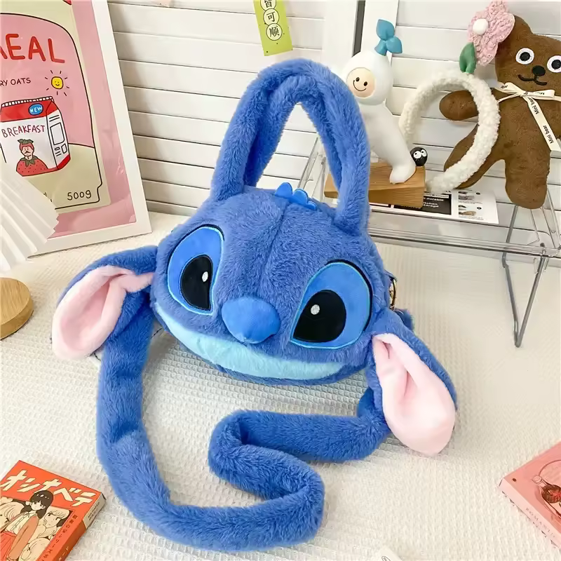 Disney New Lilo &amp; Stitch Plush Toys Kawaii Plush Messenger Bag