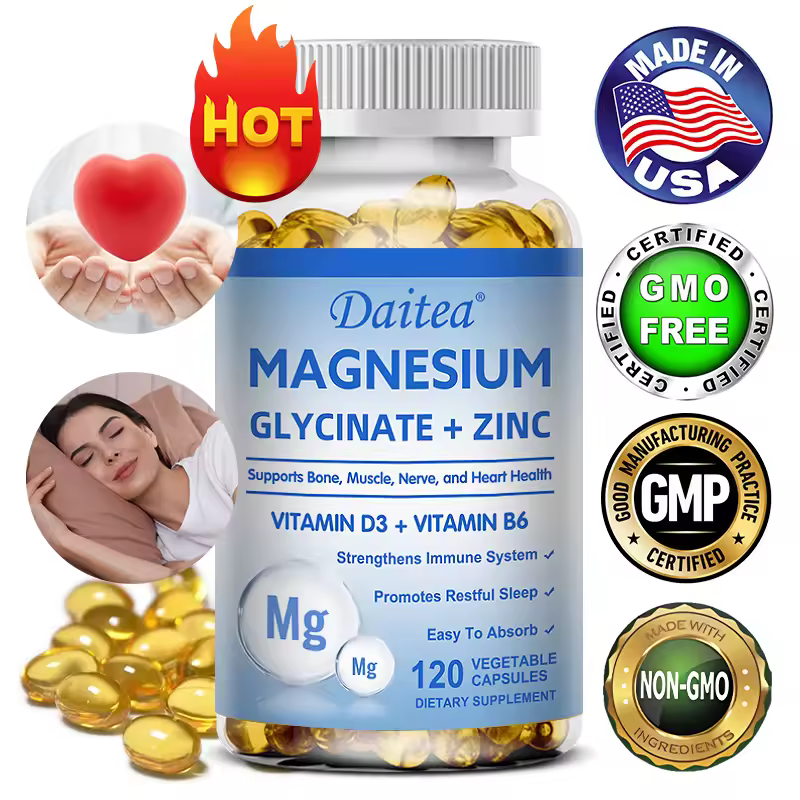 Daitea Magnesium and Zinc Capsules -Supplement to Support Muscle, Nerve, Joint and Heart Health
