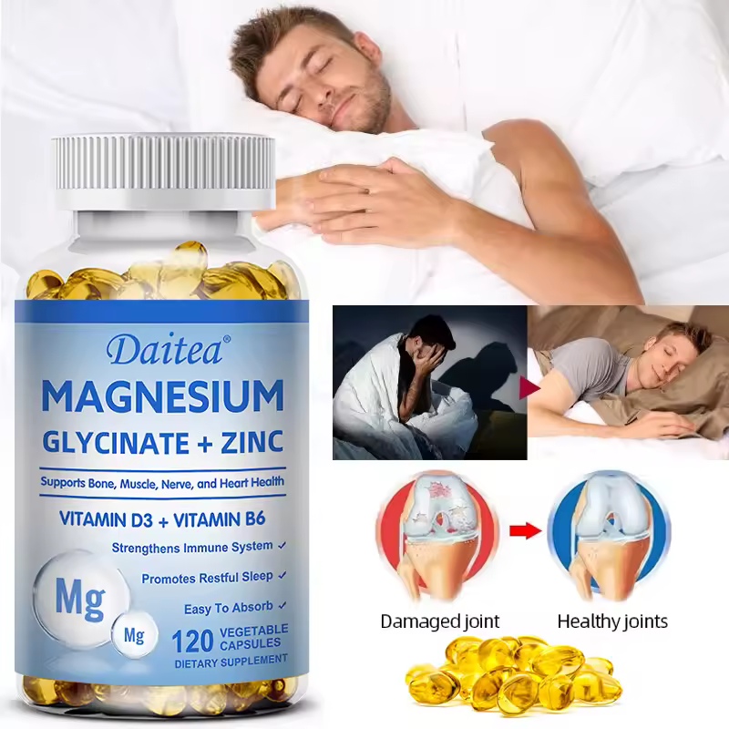 Daitea Magnesium and Zinc Capsules -Supplement to Support Muscle, Nerve, Joint and Heart Health