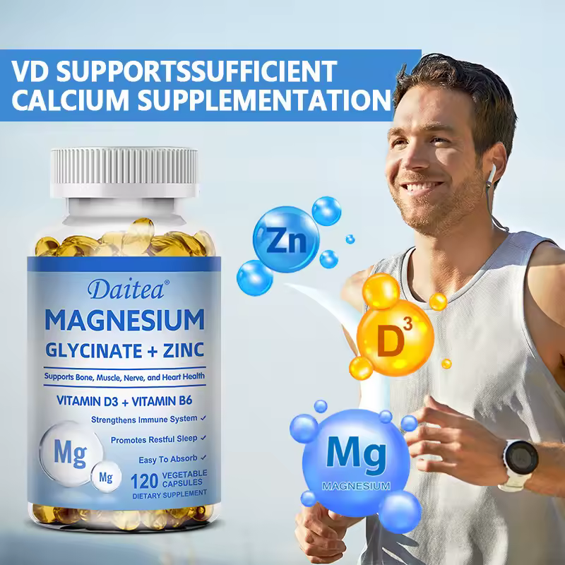 Daitea Magnesium and Zinc Capsules -Supplement to Support Muscle, Nerve, Joint and Heart Health