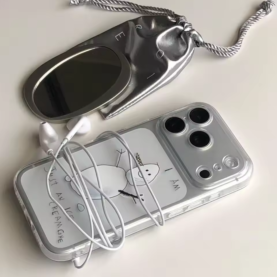 Winter INS Simple English Letter Snowman Phone Case For iPhone