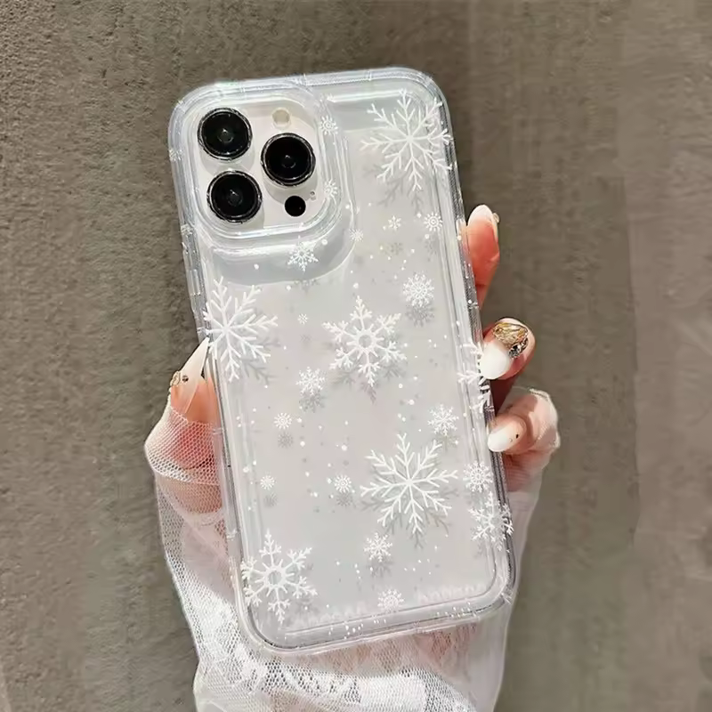 Winter Snowy Clear Air Cushion Phone Case For iPhone