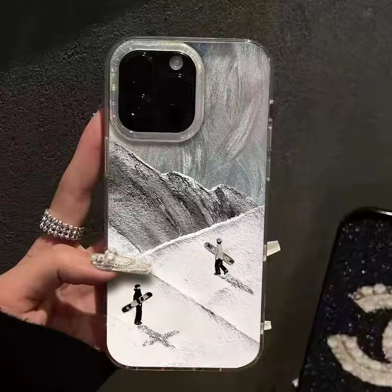 Creative Mountain Ski Motif Phone Case For iPhone