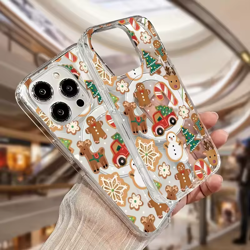 Magnetic Cute Snowman Stick Truck Tree Clear Case