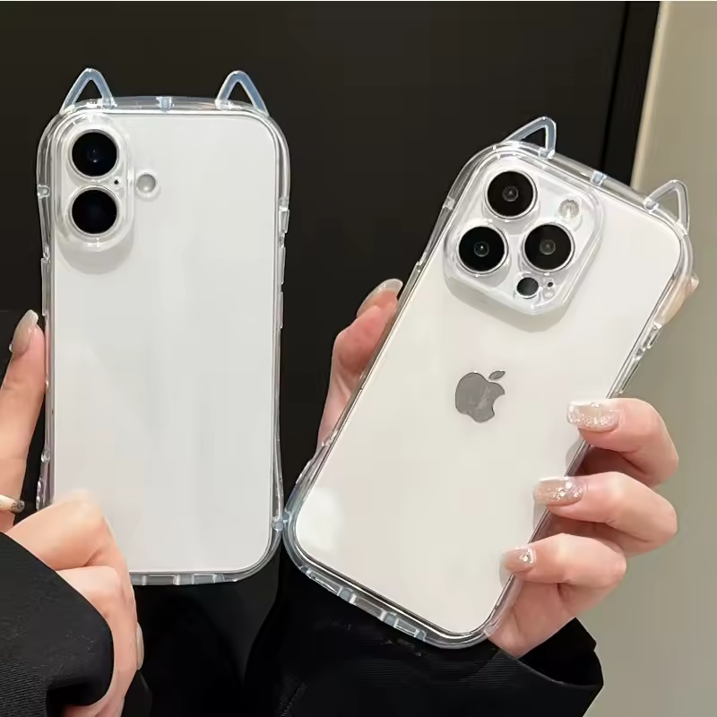 Cute Cartoon Cat Ear Silicone Case For IPhone
