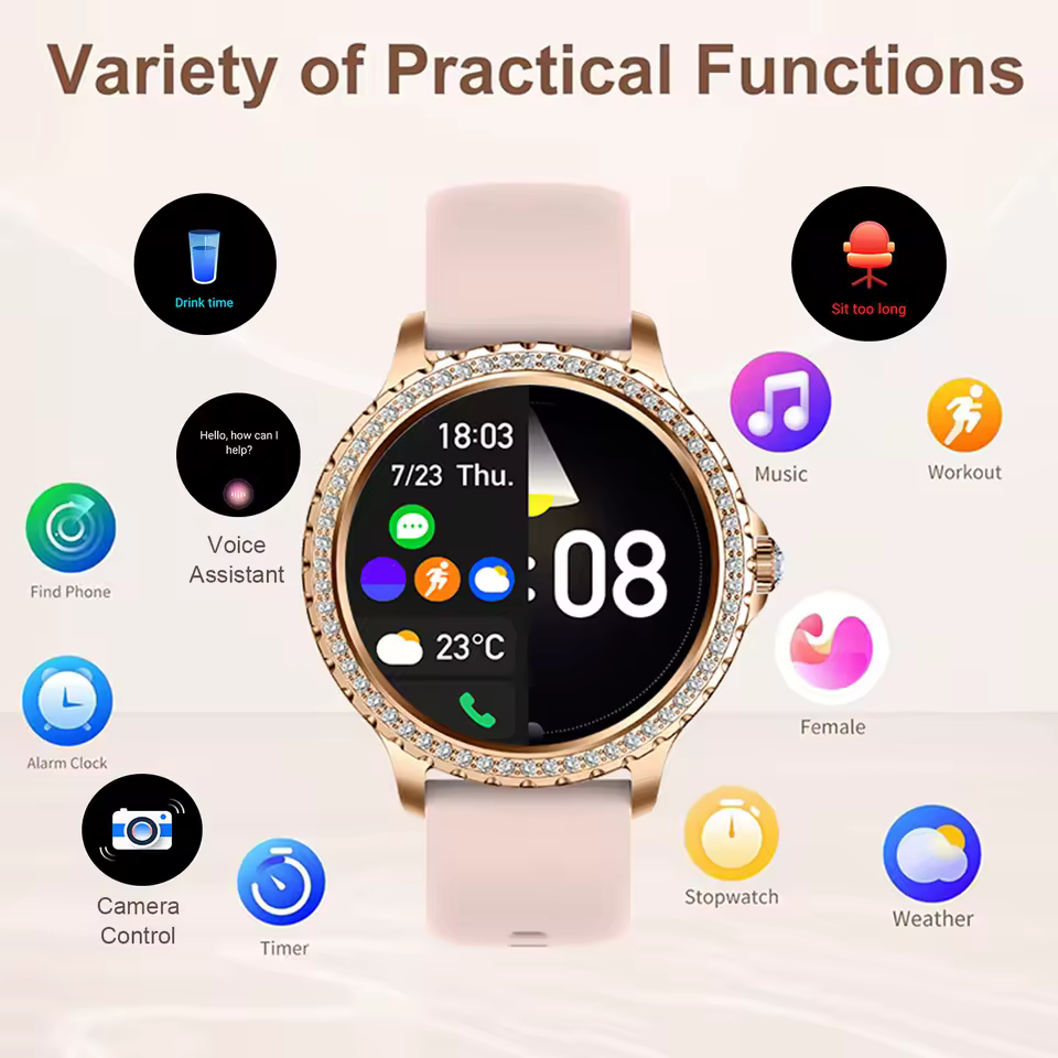Smart Watch for women touchscreen Fitness Tracker 