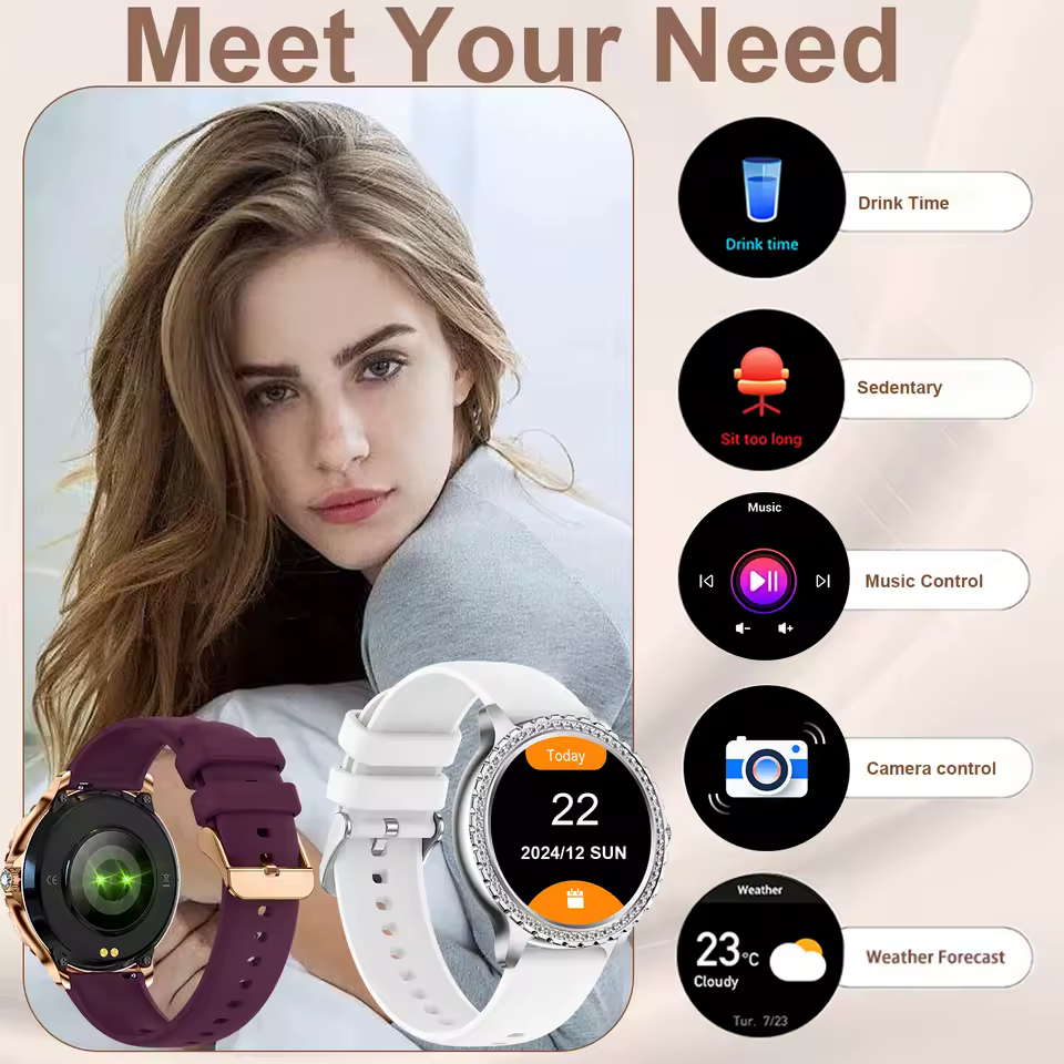 Smart Watch for women touchscreen Fitness Tracker 