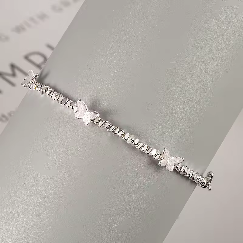 Sterling Silver Butterfly Bracelet for Girl 