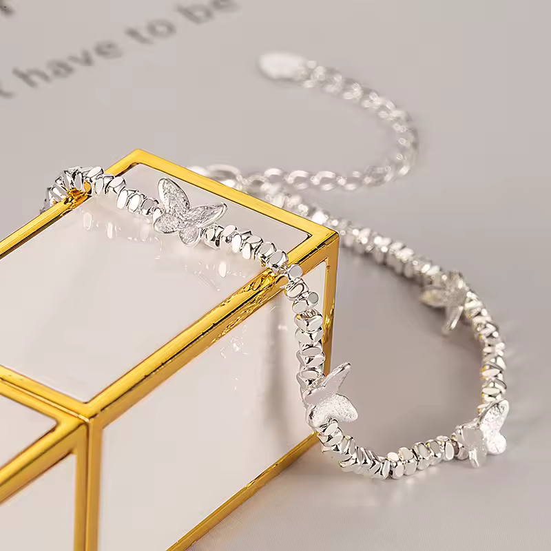 Sterling Silver Butterfly Bracelet for Girl 