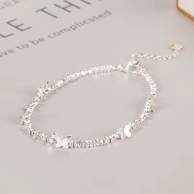 Sterling Silver Butterfly Bracelet for Girl 