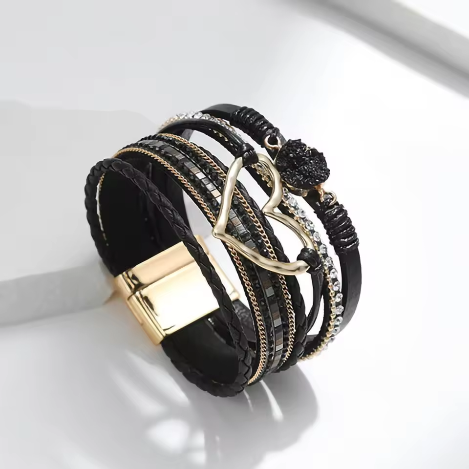 Leather Wrap Bracelet for Women 