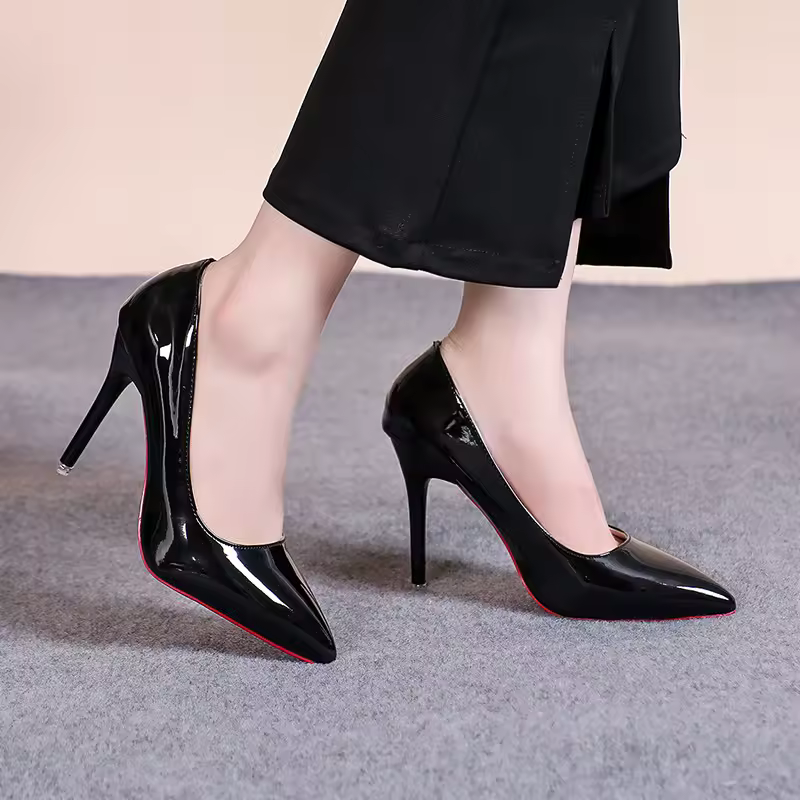 Sexy Pointed Toe Patent Leather High Heels for women