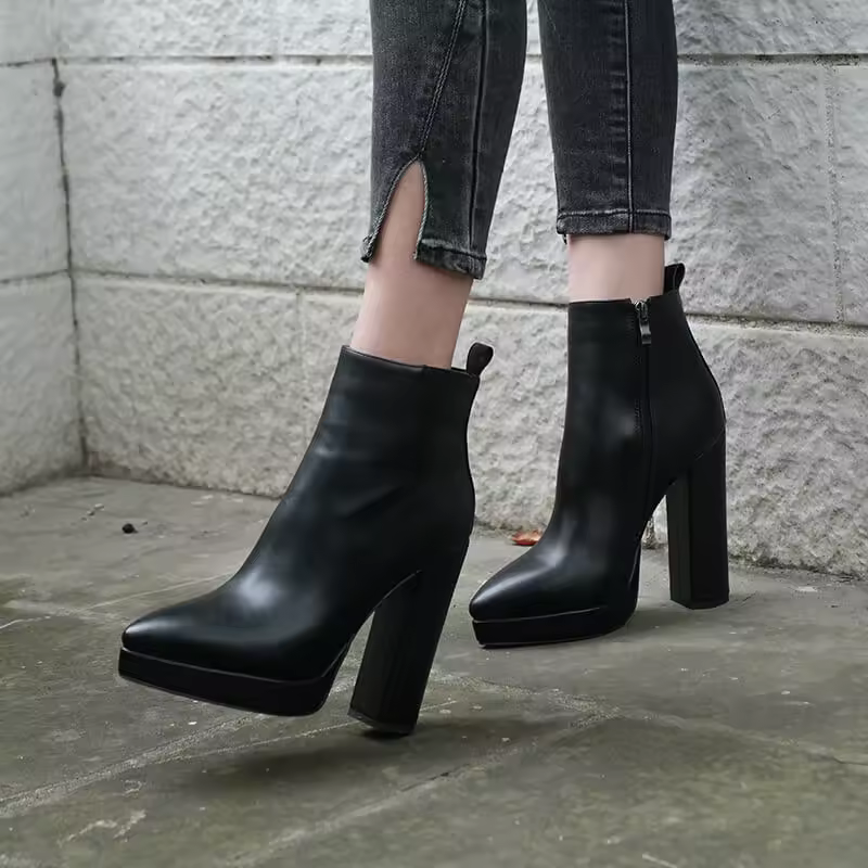 Women Pointed Toe Ankle Boots 