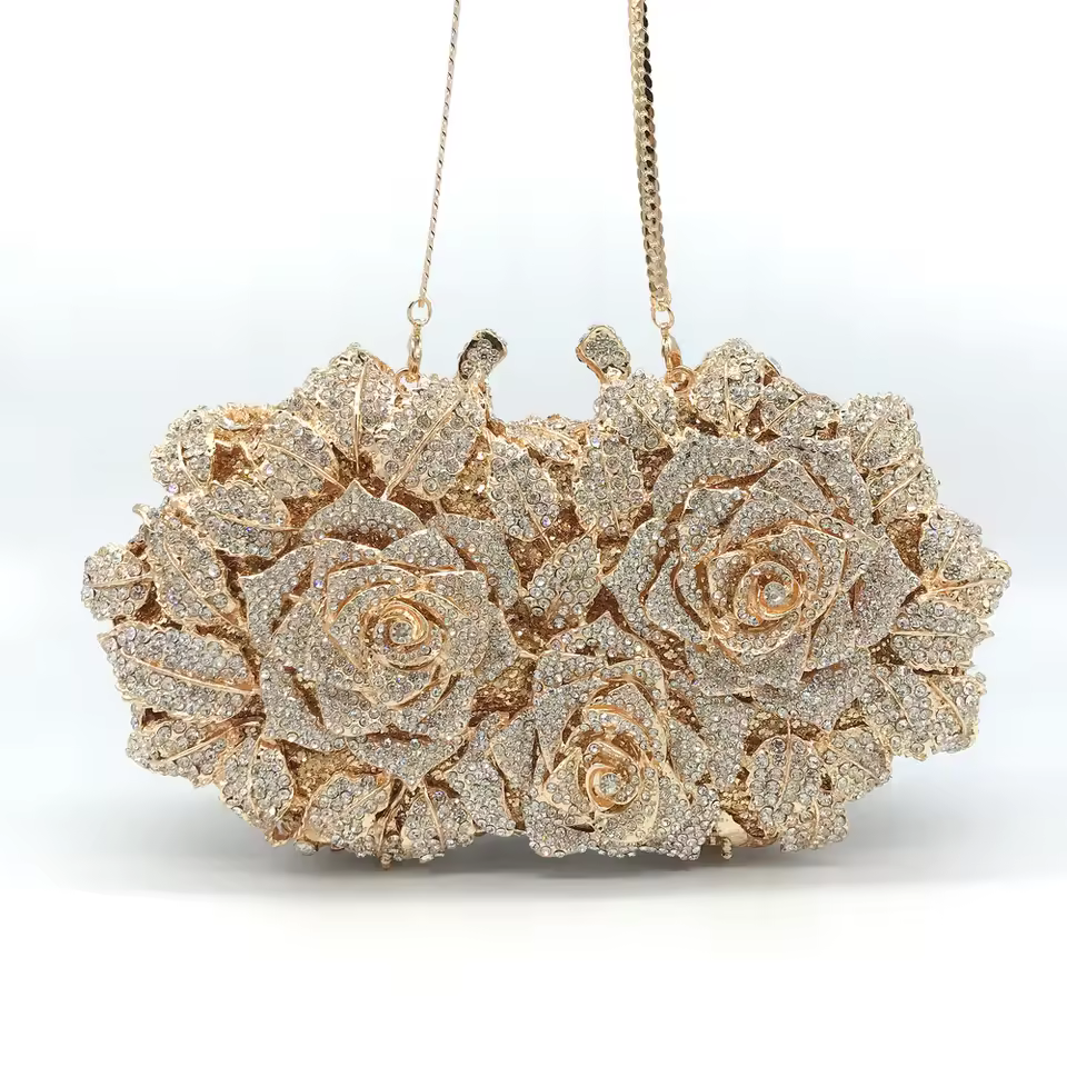  Women Crystal Clutches Bridal Handbags Wedding Party Cocktail