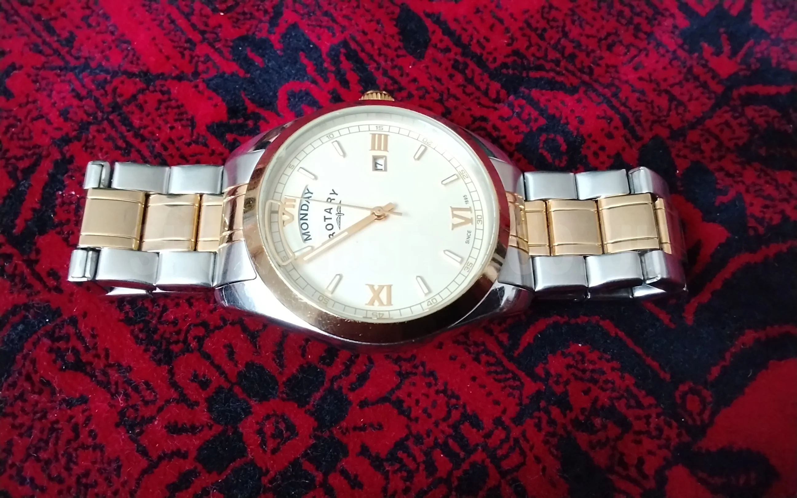 Two-Tone Gold &amp; Silver Rotary Style Watch – Men’s